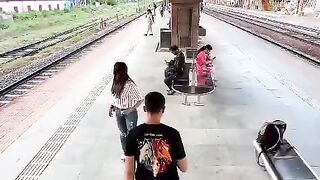 DRS at railway station..... IPL CRICKET Maniacs everywhere
