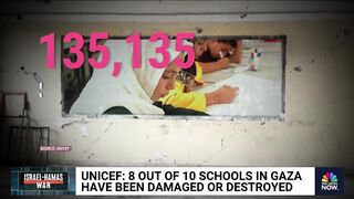 Several schools in Gaza have been destroyed, UNICEF says.
