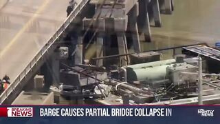 Ship hits bridge in Galveston, Texas, creating oil spill.