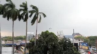 Rain in kolkata from highrise building