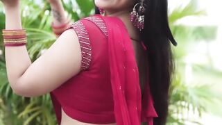 Ashwini in red saree