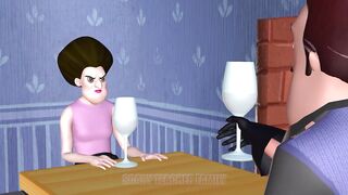 Scary Teacher 3D Miss T Troll Hello Neighbor's Girlfriend with the Gift Swapped