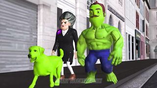 Scary Teacher 3D Miss T vs NeighborHulk Rescue Dog on Siren Head's Hand Mods Hulk and Granny