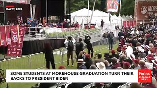 BREAKING NEWS Some Students At Morehouse Graduation Turn Their Backs To President Biden