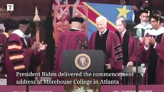 Biden calls Gaza humanitarian crisis in college address as some grads turn backs in protest