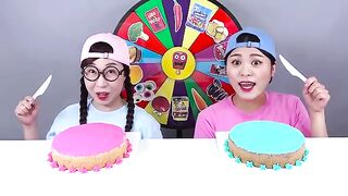 Tantangan es krim! Kue M&M vs kue lada Mukbang DONA