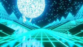 Driving through futuristic neon 3d space landscape - adalinetv