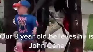 Little boy entered his birthday party as John Cena