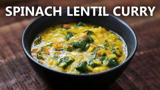 Spinach Lentil Curry Recipe for a Vegetarian and Vegan Diet _Indian Style Spinach and Lentils