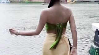 It's raining and clattering  #healing landscapes #outdoor dance #green snake hijacking up