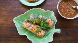 Fresh Spring Rolls With Grilled Lemongrass Shrimps