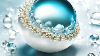 Glistening Grace: A Pearl-Themed Wallpaper for Your Abode"
