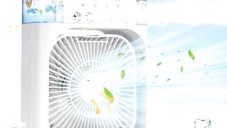 Mini Air Cooler, USB Desk Fan, Personal Evaporative Coolers with 7 Coolers LED Light