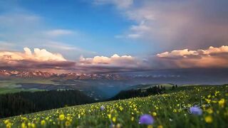 Milky fire clouds, thunderstorms and starry skies