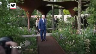 UK King Charles and Queen Camilla tour Chelsea Flower Show.