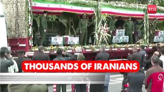 Raisi Crash: Iran Cabinet Ministers Cry At Funeral; Mourners Flood Streets In Tabriz | Watch
