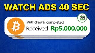 MAKE MONEY ONLINE : Nonton  40 Detik Dibayar Bitcoin Free GiftCard 5 JT dari Website Penghasil Uang ini - Auto Mining.