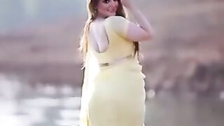 Light yellowish saree model Simran