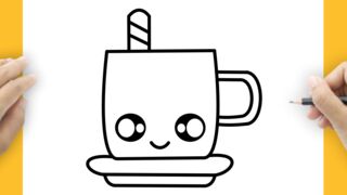 HOW TO DRAW A CLASS COFFE SO CUTE