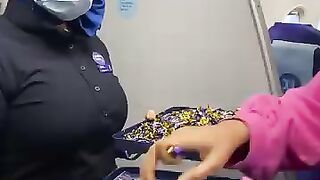 Air hostess welcomes Passengers on New Year with Sweets.