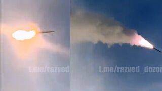 A Russian Tor-M2 9A331M TLAR firing at a UAV