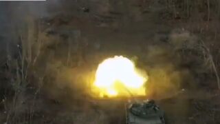 Russian T-80BVM turret was blown off the tank
