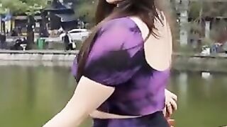 Wow Beauty in a purple skirt