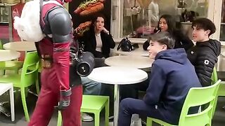 The spider man funny with people