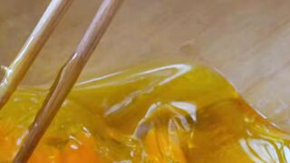 Make a small dessert using eggs, wheat flour, butter