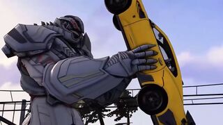 Bumblebee Vs Barricade! Transformers TLK Fight Scene Animation