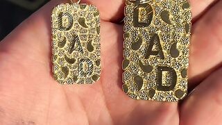 Real Gold Nugget "DAD" Pendants for Father's Day