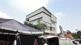 Interesting Visuals_ PTI Core Committee Meets in Tent After Central Office Sealed _ Abdul Qadir.