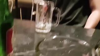drinking beer with friends