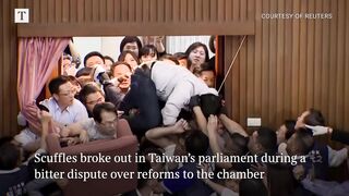 Major brawl breaks out in Taiwan parliament