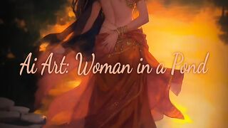 Woman in a pond