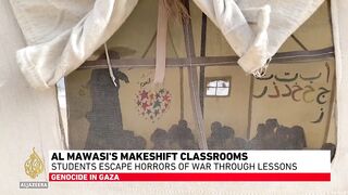 Children in Gaza's al-Mawasi makeshift classrooms find hope and learning amid war.