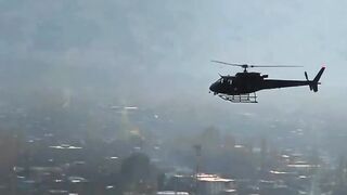 Helicopter view in Skardu city (winter in skardu)