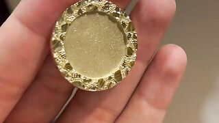 Solid 10K Gold Nugget Picture / Memorial Pendant