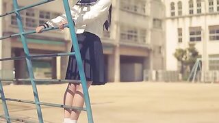 This beautiful girl, jumps very skillfully
