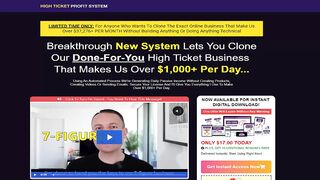 High Ticket Profit System Review - Earn $1,000+/Day with Zero Effort!