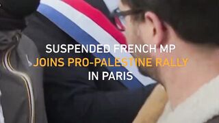 French MP Delogu suspended for waving Palestinian flag joins pro-Palestine rally
