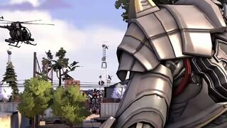 Bumblebee and Optimus Prime Vs Megatron! Transformers Fight Scene