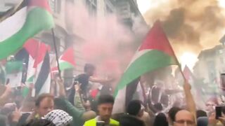 BRUSSEL BELGIA MEMBARA! Aksi Besar Dukungan Untuk Gaza Palestina! #shorts