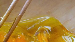 Use eggs, wheat flour and butter to make a small dessert