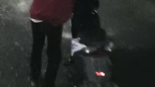 The motorbike broke down while crossing the river