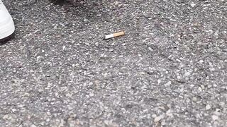 Asmr Cigarette crushing with high heel boots