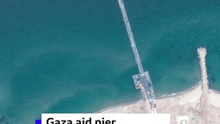 Gaza aid pier knocked out of action by heavy seas. #Gaza #Israel #BBCNews