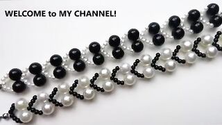 Jewelry making tutorial. White and black bracelets. DIY JEWELRY.
