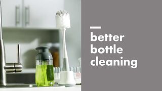 OXO Tot Bottle Brush with Nipple Cleaner and Stand - Gray
