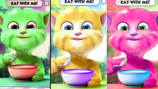 Talking tom cat very funny eating ????